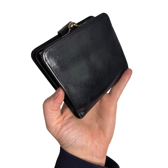 Vintage Coach Buffalo Leather Wallet Black Bifold Coin Pouch ID Slot Classic - Picture 5 of 14